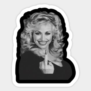Dolly Parton Retro Middle Finger Country Music Sticker
